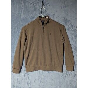 US Polo Assn Mens XL Beige Heather Quarter Zip Sweater Pullover Sweater Cotton